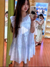 IEF/愛依服裙子2025夏季新款韓版甜美減齡少女風飛飛袖設計背心裙 滿幅藍 XS 曬單實拍圖
