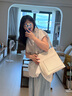 芙拉（FURLA）【限時(shí)優(yōu)惠】MIANOVA牛皮大號女士上班通勤大容量單肩包水桶包 白色 曬單實(shí)拍圖