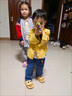 G.DUCKKIDS男童寶寶春秋裝套裝三件套2024新款1一2-3周歲半童裝嬰兒衣服外套 桔紅色 英文DAKE襯衣三件套 【80碼】高75cm內(nèi) 1歲內(nèi) 曬單實(shí)拍圖