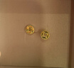 六福珠寶黃金耳釘爆閃銅錢(qián)足金耳飾 計(jì)價(jià)L19G0004DS 約1.38克 曬單實(shí)拍圖