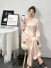 絲界【商場同款】真絲睡衣女套裝100%桑蠶絲涼感家居服七夕情人節(jié)禮物 可外穿襯衫領(lǐng)-雪牙紅 L 曬單實拍圖
