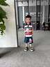 迪士尼（Disney）哪吒衣服男童無袖套裝夏季條紋背心2025新款帥氣男寶寶夏款兩件套 灰色 亮燈 120 cm(建議105-115cm 4-6周歲) 曬單實拍圖