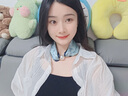 班迪猴簡約真絲絲巾珍珠桑蠶絲磁吸扣長條鎖骨鏈女春夏季裝飾小領(lǐng)巾洋氣 淺藍色 蝴蝶蘭 (真絲桑蠶絲 大珍 曬單實拍圖