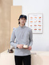 名創(chuàng)優(yōu)品（MINISO）防曬打底衫男款秋季UPF50+防紫外線內(nèi)搭速干運(yùn)動(dòng)半拉鏈長(zhǎng)袖t恤男 淺灰(純色) L /175(抗菌易去污) 曬單實(shí)拍圖