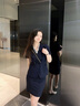 伊婭莎短袖西裝套裝女夏季珠寶店金店銷售職業(yè)正裝服務(wù)員禮儀收銀工作服 藏青色外套+短裙 XL 建議110-120斤 曬單實(shí)拍圖