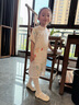 安若童新復古回潮旗袍夏裝2024新款女童真絲中國風(fēng)旗袍裙桑蠶絲連衣裙旗 錦鯉浮香（珍珠款） 110 曬單實(shí)拍圖