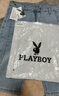 花花公子（PLAYBOY）牛仔短褲男春夏季潮流休閑褲七分寬松直筒中褲薄款褲子 藍(lán)灰 31 曬單實(shí)拍圖