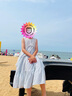 圖圖小象女童套裝2025夏季新款兒童連衣裙薄款條紋公主裙甜美蕾絲罩衫裙 藍(lán)色 150 身高約150cm 曬單實(shí)拍圖