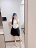 貞喜氣蛋糕短裙女春秋夏季2025新款高腰芭蕾風(fēng)蛋糕裙a字蓬蓬半身裙 黑色 均碼 （90-110斤） 曬單實(shí)拍圖