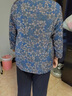 恒源祥2025新款媽媽夏裝真絲襯衫中老年女夏季桑蠶絲上衣中年婦女七分袖 藍色 XL (建議110斤以內(nèi)) 曬單實拍圖