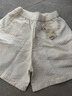 無(wú)印良品（MUJI）女式 漢麻 棉 輕便短褲 褲子女款休閑褲 25年夏季 女裝BE1W0C5S 象牙色條紋 S （155/62A） 曬單實(shí)拍圖