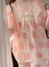 浪莎（LangSha）短袖睡衣女夏天薄款甜美日系可外穿ins短褲一公里家居服套裝 曬單實(shí)拍圖