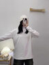 OEMG 美式刺繡長(zhǎng)袖T恤男士秋季新款潮牌百搭內(nèi)搭高街休閑打底衫上衣服 白色 XL [建議110-130斤] 曬單實(shí)拍圖