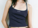 UR夏季新款女裝休閑簡(jiǎn)約字母刺繡修身無(wú)袖背心UYU450079 墨藍 S 曬單實(shí)拍圖