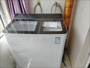 美菱12公斤15半自動(dòng)家用雙桶洗衣機(jī)商用大容量不銹鋼內(nèi)膽雙缸洗衣機(jī)玻璃蓋板洗脫分離強(qiáng)力宿舍租房 12公斤灰色 塑料內(nèi)膽 鋼化玻璃面板 曬單實(shí)拍圖