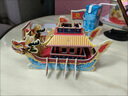 星恒夢兒童手工手工diy拼接模型龍船模型積木質(zhì)拼裝模型龍舟船手工船仿真立體拼圖輪船 紙質(zhì)雙龍船+燈 曬單實拍圖
