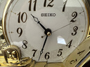 SEIKO日本精工時鐘座鐘歐式風(fēng)格鐘表鐘擺擺動客廳臥室辦公室個性臺鐘 金色QXN232G 曬單實拍圖