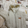 OAK FAMILY冬季寶寶夾棉爬服對襟連體衣長袖休閑加厚保暖面包服 米杏 80cm 曬單實拍圖