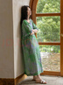 族瑪士睡裙女夏季新款短袖家居服可外穿薄款純棉大碼睡衣夏天居家連衣裙 S83391#短袖裙-翠微麥綠 L 【建議120-140斤】 曬單實(shí)拍圖