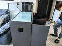 ds迪順2025新款魚缸溪流缸客廳家用超白玻璃水族箱蘭壽底濾金魚缸 紳士灰筒燈款 120*50*123cm(雙出水口）缸高40 曬單實拍圖