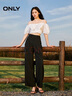 ONLY2025秋季新款通勤百搭高腰西裝褲收腰闊腿休閑褲女|125114020 H1Z 黑色 M 曬單實(shí)拍圖