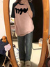妙奕嘉短袖t恤女純棉高端洋氣潮流顯瘦遮肚子女士夏季衣服新款上衣半袖 黑粉插肩波浪符短袖 L 【建議95-125斤】 曬單實(shí)拍圖