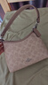 蔻馳（COACH）【品牌直供】LAUREL女士小號HOBO手提單肩流浪包 沙黃色拼灰褐色 曬單實拍圖