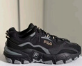斐樂(lè )（FILA）男女同款跑步鞋舒適輕便慢跑透氣休閑運動(dòng)鞋百搭掠奪者情侶鞋 黑/中灰-BM【男款】 43 曬單實(shí)拍圖