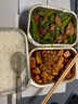 京東京造 泡面碗 上班族304不銹鋼飯盒小學(xué)生雙層防燙1.3L白色 配筷勺 曬單實(shí)拍圖