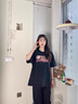 雪萊瓊斯（Shelley Jones） 重磅美式復古圓領(lǐng)短袖t恤男25夏季新款潮流牌百搭寬松半袖上衣服 水洗黑灰色 XL 曬單實(shí)拍圖