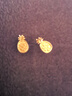 金至尊（3D-GOLD)菠蘿黃金耳釘999足金實(shí)心耳釘小清新耳飾七夕禮物送禮計(jì)價(jià) 金重1.51克(配珠寶禮盒) 曬單實(shí)拍圖