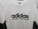 adidas情侶款休閑簡(jiǎn)約上衣圓領(lǐng)短袖T恤男女夏季阿迪達斯輕運動(dòng)   白色   M 曬單實(shí)拍圖