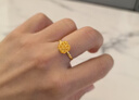 夢金園黃金戒指5G爆閃金絲小方糖足金女戒活口指環(huán)送女友生日禮物 約2.32g 曬單實(shí)拍圖