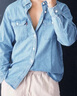 Levi's李維斯25年新款男士ins風(fēng)美式復(fù)古水洗做舊休閑牛仔襯衫 竊藍(lán)色 XL 曬單實(shí)拍圖