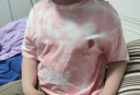 小豬班納女童短袖夏季2025款小女孩純棉洋氣扎染T恤兒童夏裝圓領(lǐng)上衣薄款 曬單實(shí)拍圖