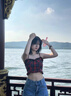 PMOG淺色破洞牛仔短褲女夏季新款多巴胺穿搭高腰顯瘦辣妹熱褲 藍(lán)色 L 116-129斤選 曬單實(shí)拍圖