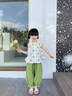 G.DUCKKIDS小黃鴨童裝兒童衣服女童套裝夏季2024新款小女孩飛袖山本褲兩件套 圓點娃娃衫套裝 120 (建議110cm  6-7歲左右)c 曬單實拍圖