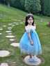 G.DUCKKIDS小黃鴨童裝愛莎公主裙女童裙子夏季冰雪奇緣艾莎禮服主持人演出服 裙子 110 尺碼4~5歲【100-110cm】cm 曬單實拍圖