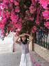 桂岐正肩短袖T恤女夏季2025新款韓版設(shè)計感系帶修身顯瘦短款披肩上衣 紫色 L （建議100-110斤） 曬單實拍圖