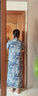 絲柏舍國(guó)風(fēng)連衣裙2025夏裝新款女裝寬松腰垂感復(fù)古短袖印花裙 曬單實(shí)拍圖
