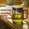 茶沿茶杯玻璃泡茶杯辦公室茶水分離耐高溫泡茶水杯男士辦公杯400ml 曬單實拍圖