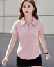 谷卓詩(shī)Polo衫短袖T恤女2025夏季新款翻領(lǐng)修身半袖帶有領(lǐng)女士休閑上衣 粉色 XL 曬單實(shí)拍圖