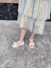 爾山集2025夏季新款女童涼鞋小女孩公主洋氣兒童涼鞋軟底防滑中大童涼鞋 珠珠魔術(shù)貼涼鞋粉34碼內(nèi)長22cm 曬單實(shí)拍圖