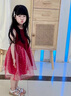 迪士尼（Disney）女童多巴胺連衣裙夏裝2025新款兒童洋氣亮晶晶紗裙女寶休閑公主裙 酒紅色 110 cm 曬單實(shí)拍圖