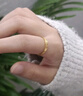 老廟黃金戒指海誓山盟情侶對戒足金活口戒指男女款求婚結婚情人節(jié)禮物 女款/約2.3g 曬單實拍圖
