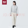 無印良品（MUJI）女式 緊密編織 運動衫 衛(wèi)衣 女士女款 淺灰色-連帽 L  曬單實拍圖