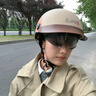 友柏新國標3C認證電動車頭盔男女士電瓶摩托車盔帽半盔四季通用夏季天 3C卡其三拼【防曬短鏡+帽檐】頭圍可調 曬單實拍圖