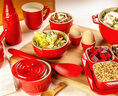 琺寶（staub）陶瓷碗大號沙拉碗家用甜品碗泡面湯碗面碗烘焙雙耳飯碗 25cm 櫻桃紅 曬單實拍圖