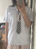 素織錦JK制服套裝兩件套學(xué)院風(fēng)襯衫女夏季學(xué)生日系短袖條紋寬松百搭襯衣 藍條紋JK短袖襯衫+領(lǐng)帶 L 【推薦體重110-130斤】 曬單實(shí)拍圖