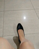 ZHR頭層牛皮單鞋女通勤風(fēng)粗跟女鞋舒適商務(wù)職場工作鞋子女KM31黑色37 曬單實(shí)拍圖